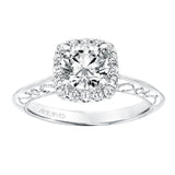 Artcarved Bridal Mounted with CZ Center Vintage Heritage Engagement Ring Audriana 14K White Gold