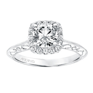 Artcarved Bridal Mounted with CZ Center Vintage Heritage Engagement Ring Audriana 14K White Gold