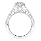 Artcarved Bridal Mounted with CZ Center Vintage Filigree Solitaire Engagement Ring Laurette 14K White Gold