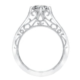 Artcarved Bridal Mounted with CZ Center Vintage Heritage Engagement Ring Juliana 14K White Gold