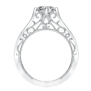 Artcarved Bridal Mounted with CZ Center Vintage Heritage Engagement Ring Juliana 14K White Gold
