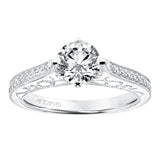Artcarved Bridal Mounted with CZ Center Vintage Heritage Engagement Ring Juliana 14K White Gold