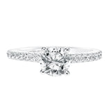 Artcarved Bridal Mounted with CZ Center Classic Diamond Engagement Ring Constance 14K White Gold