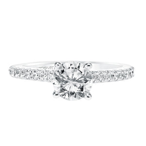 Artcarved Bridal Mounted with CZ Center Classic Diamond Engagement Ring Constance 14K White Gold