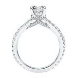 Artcarved Bridal Mounted with CZ Center Classic Diamond Engagement Ring Constance 14K White Gold