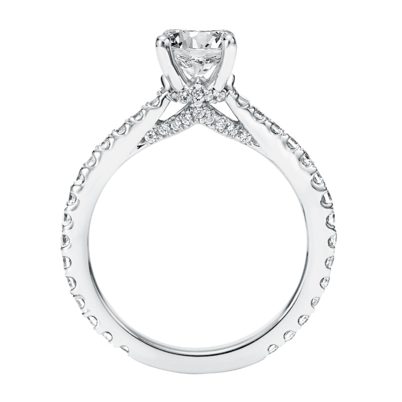 Artcarved Bridal Mounted with CZ Center Classic Diamond Engagement Ring Constance 14K White Gold