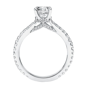 Artcarved Bridal Mounted with CZ Center Classic Diamond Engagement Ring Constance 14K White Gold