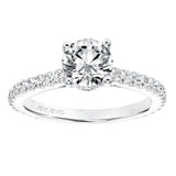 Artcarved Bridal Mounted with CZ Center Classic Diamond Engagement Ring Constance 14K White Gold