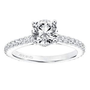 Artcarved Bridal Mounted with CZ Center Classic Diamond Engagement Ring Constance 14K White Gold