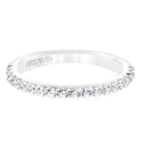 Artcarved Bridal Mounted with Side Stones Classic Halo Diamond Wedding Band Frances 14K White Gold