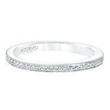 Artcarved Bridal Mounted with Side Stones Classic Diamond Wedding Band Zelda 14K White Gold