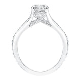 Artcarved Bridal Mounted with CZ Center Classic Diamond Engagement Ring Rosalind 14K White Gold