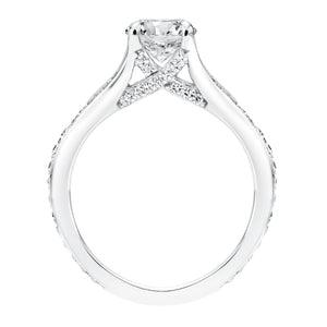 Artcarved Bridal Semi-Mounted with Side Stones Classic Diamond Engagement Ring Rosalind 14K White Gold