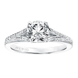 Artcarved Bridal Mounted with CZ Center Classic Diamond Engagement Ring Rosalind 14K White Gold