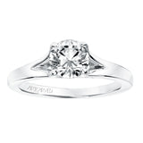 Artcarved Bridal Mounted with CZ Center Classic Solitaire Engagement Ring Kathleen 14K White Gold