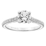 Artcarved Bridal Mounted with CZ Center Classic Diamond Engagement Ring Adrienne 14K White Gold