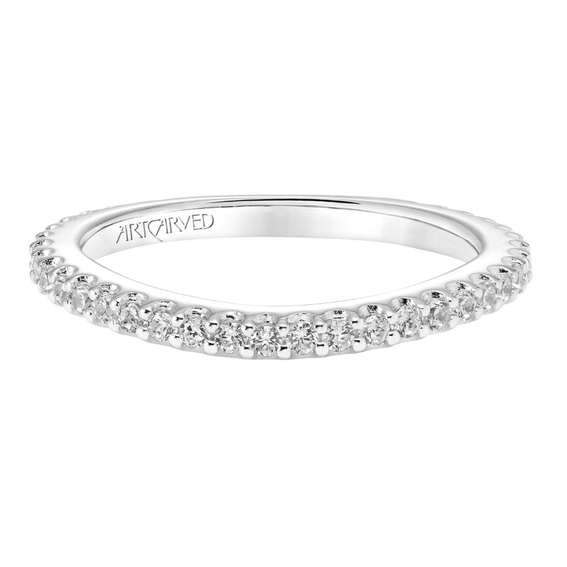 Artcarved Bridal Mounted with Side Stones Classic Diamond Wedding Band Darlene 14K White Gold