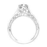 Artcarved Bridal Mounted with CZ Center Vintage Heritage Engagement Ring Gayla 14K White Gold