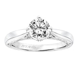 Artcarved Bridal Mounted with CZ Center Vintage Heritage Engagement Ring Gayla 14K White Gold
