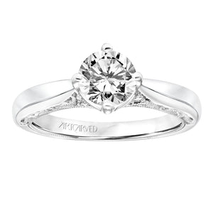 Artcarved Bridal Mounted with CZ Center Vintage Heritage Engagement Ring Gayla 14K White Gold