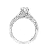 Artcarved Bridal Mounted with CZ Center Vintage Filigree Diamond Engagement Ring Marie 14K White Gold