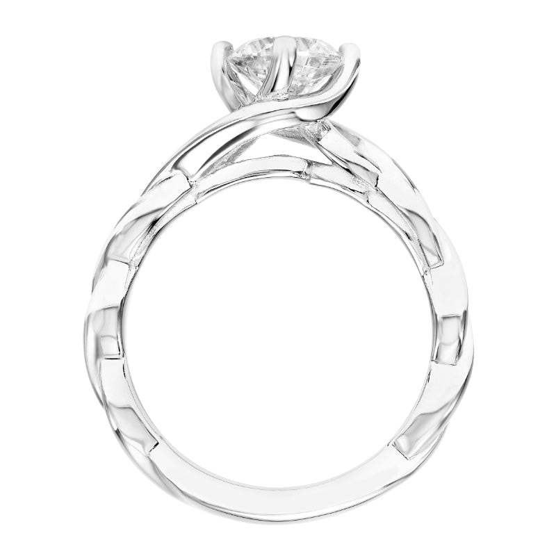 Artcarved Bridal Unmounted No Stones Contemporary Twist Solitaire Engagement Ring Kassidy 14K White Gold