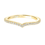 Artcarved Bridal Mounted with Side Stones Contemporary Floral Twist Diamond Wedding Band Sunflower 18K Yellow Gold