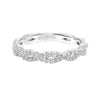 Artcarved Bridal Mounted with Side Stones Contemporary Floral 3-Stone Diamond Wedding Band Hyacinth 18K White Gold
