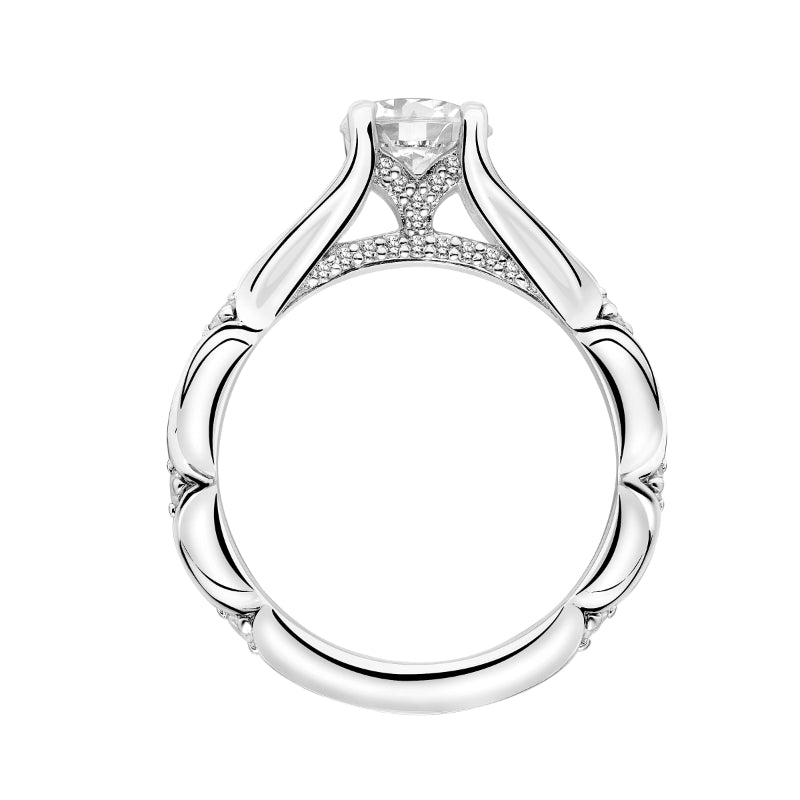 Artcarved Bridal Mounted with CZ Center Classic Diamond Engagement Ring Lorene 14K White Gold