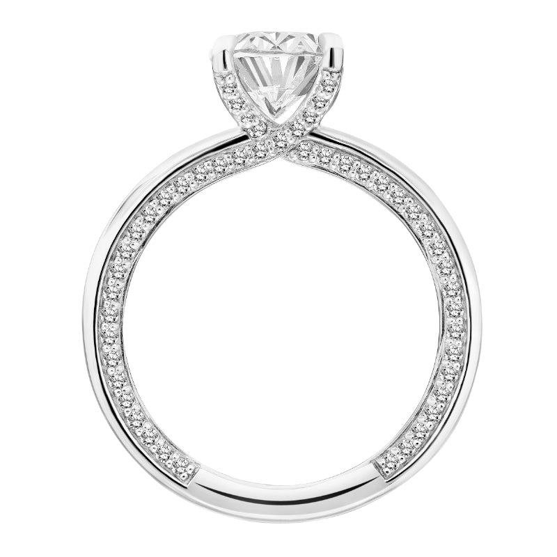 Artcarved Bridal Mounted with CZ Center Classic Diamond Engagement Ring Gigi 18K White Gold