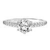 Artcarved Bridal Mounted with CZ Center Classic Diamond Engagement Ring Elana 18K White Gold