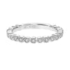 Artcarved Bridal Mounted with Side Stones Vintage Milgrain Halo Diamond Wedding Band Lilith 14K White Gold