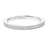 Artcarved Bridal Mounted with Side Stones Vintage Milgrain Halo Diamond Wedding Band Yvonne 18K White Gold