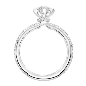 Artcarved Bridal Semi-Mounted with Side Stones Contemporary Bezel Engagement Ring Gray 18K White Gold