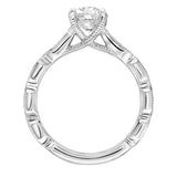 Artcarved Bridal Semi-Mounted with Side Stones Vintage Vintage Engagement Ring Cressida 18K White Gold
