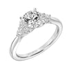 Artcarved Bridal Semi-Mounted with Side Stones Classic 3-Stone Engagement Ring Maryann 14K White Gold