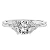 Artcarved Bridal Semi-Mounted with Side Stones Classic 3-Stone Engagement Ring Maryann 14K White Gold