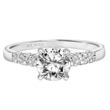 Artcarved Bridal Mounted with CZ Center Classic Engagement Ring Erica 14K White Gold