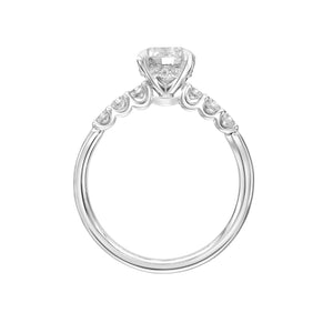 Artcarved Bridal Mounted with CZ Center Classic Engagement Ring Erica 14K White Gold
