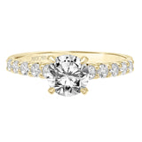 Artcarved Bridal Mounted with CZ Center Classic Engagement Ring Faye 18K Yellow Gold
