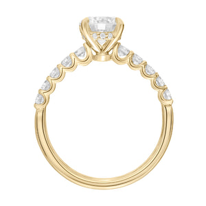 Artcarved Bridal Mounted with CZ Center Classic Engagement Ring Faye 18K Yellow Gold