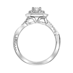 Artcarved Bridal Mounted Mined Live Center Contemporary One Love Engagement Ring Chantal 14K White Gold