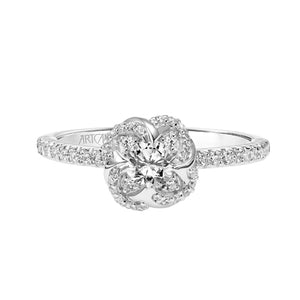 Artcarved Bridal Mounted Mined Live Center Contemporary One Love Engagement Ring Dominique 18K White Gold