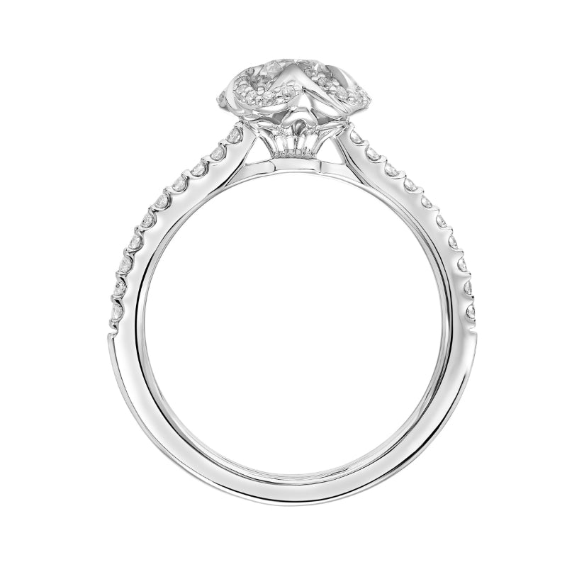 Artcarved Bridal Mounted Mined Live Center Contemporary One Love Engagement Ring Dominique 18K White Gold