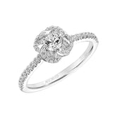 Artcarved Bridal Mounted Mined Live Center Contemporary One Love Engagement Ring Dominique 14K White Gold