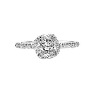 Artcarved Bridal Mounted Mined Live Center Contemporary One Love Engagement Ring Dominique 14K White Gold