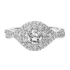 Artcarved Bridal Mounted Mined Live Center Contemporary One Love Engagement Ring Mystelle 14K White Gold