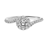 Artcarved Bridal Mounted Mined Live Center Contemporary One Love Engagement Ring Sierra 14K White Gold