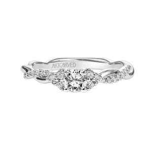 Artcarved Bridal Mounted Mined Live Center Contemporary One Love Engagement Ring Dani 14K White Gold