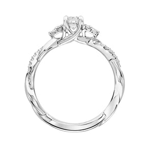 Artcarved Bridal Mounted Mined Live Center Contemporary One Love Engagement Ring Dani 14K White Gold